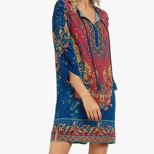 Bohemian Vintage Printed Ethnic Shift dress